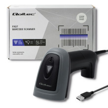 Qoltec 50863 Wired QR &amp; BARCODE Scanner , USB