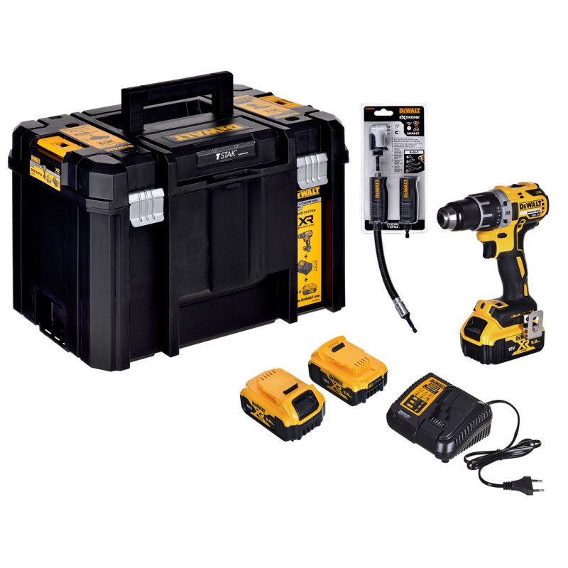 18V belaidis atsuktuvas + kampinis antgalis DCD791P3A DEWALT