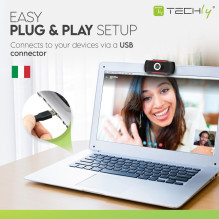 Techly I--60T internetinė kamera 1920 x 1080 pikselių USB 2.0 juoda