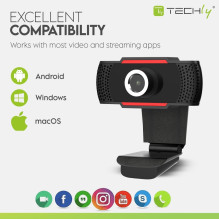 Techly I--60T internetinė kamera 1920 x 1080 pikselių USB 2.0 juoda