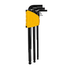 Itin ilgo rutulinio galo šešiakampių raktų rinkinys Deli Tools EDL232309H, 1,5-10 mm, 9 vnt.