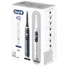 Elektrinis dantų šepetėlis - Braun Oral-B iO 9N Duo Black Onyx & Rose Quartz