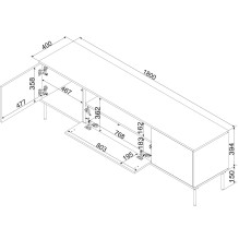 Cama EF TRESSE RTV cabinet 180x40x54.5 cashmere matt