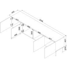 Cama RTV cabinet SIENA 200x40x60 mat black