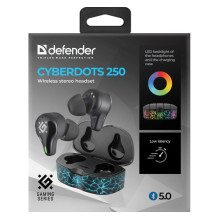 AUSINĖS DEFENDER BLUETOOTH CYBERDOTS 250 GAMING BLACK