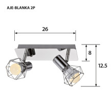 Lubų Šviestuvas - Activejet AJE-BLANKA 2P E14 80 W