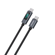 Dudao L7C USB-C – USB-C 100 W laidas su LED ekranu 1 m – juodas