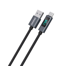 Dudao L7T USB-A - USB-C 66W Cable with LED Display 1m - Black