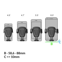 Automobilinis laikiklis Baseus &quot;Gravity&quot; juodas (ne magnetinis / grotelėms)