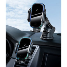 Car holder Baseus 'Light Electric' 15W / wireless charging and automatic locking (non-magnetic / adhesive)