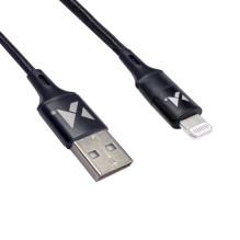 USB Kabelis Wozinsky &quot;WUC-L1B&quot; juodas &quot;Lightning&quot; 100cm