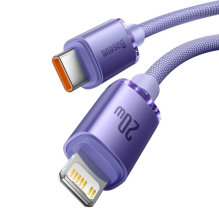 USB Kabelis Baseus &quot;CAJY000205&quot; violetinis &quot;Type-C / Lightning&quot; 200cm (iki 20W)