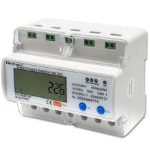 Qoltec 50883 Three phase electronic energy consumption meter for DIN rail , Wi-Fi , TUYA , 400V , LCD