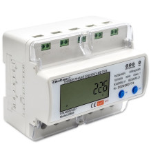 Qoltec 50883 Three phase electronic energy consumption meter for DIN rail , Wi-Fi , TUYA , 400V , LCD