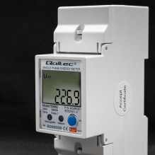 Qoltec 50882 Single phase electronic energy consumption meter for DIN rail , Wi-Fi , TUYA , 230V , LCD