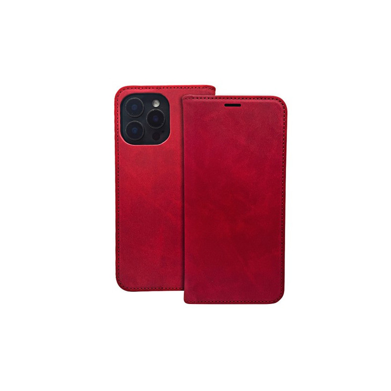 Dėklas &quot;Smart Suede&quot; skirtas Xiaomi Redmi 13C 4G / Redmi 13C 5G / Poco C65 raudonas