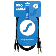 Garso Kabelis - SSQ RCAJM5 - 2x RCA - 2x Jack Mono 6,3 mm 3 m Juodas