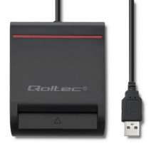 Magnetic card reader - Qoltec USB, black