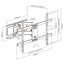 TV holder-GAMBID WM-80S-02 Fully Moving, 37-80 inches (60 kg)