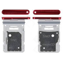 SIM kortelės laikiklis Samsung G781 / G780 S20 FE Cloud Red originalus (service pack)