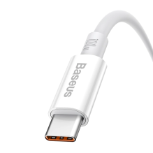 „Baseus Superior“ serijos greito įkrovimo kabelis USB-A – USB-C 100 W 480 Mbps 2 m baltas