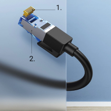 Ugreen ilgintuvas Ethernet RJ45 Cat8 40000 Mbps / 40 Gbps 2m juodas (NW192 50200)