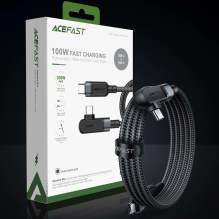 Acefast C5-03 Black USB-C - USB-C PD QC kabelis 100W 5A 480Mb / s 2m - juodas