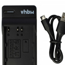 vhbw micro USB-Akku-Ladegerät passend für Nikon EN-EL3, Fuji NP-150 u.a.