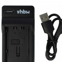 vhbw micro USB-Akku-Ladegerät passend für Panasonic VW-VBN130 u.a.