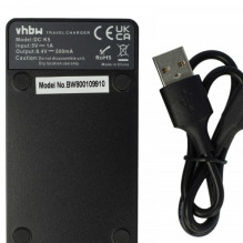 vhbw micro USB-Akku-Ladegerät passend für Panasonic VW-VBN130 u.a.