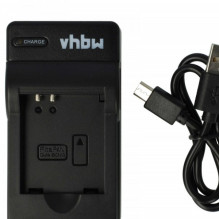 vhbw micro USB-Akku-Ladegerät passend für Panasonic DMW-BCN10 u.a.