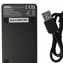 vhbw micro USB-Akku-Ladegerät passend für Panasonic DMW-BCM13E u.a.