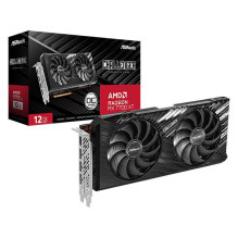 Vaizdo plokštė, ASROCK, AMD Radeon RX 7700 XT, 12 GB, GDDR6, 192 bitų, PCIE 4.0 16x, dviejų ir pusės lizdo ventiliatoriu