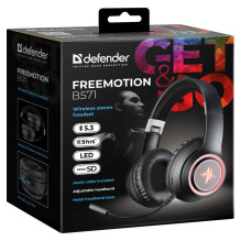 HEADPHONES DEFENDER BLUETOOTH FREEMOTION B571 BLACK LED