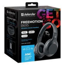 HEADPHONES DEFENDER BLUETOOTH FREEMOTION B695 ANC BALCK