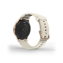 Hama 8900 GPS AMOLED Smartwatch 1.32&quot; with Beige Silicone Strap - Gold