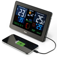 Hama Premium Weather Station with USB - Black