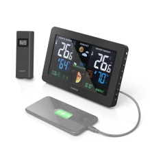 Hama Premium Weather Station with USB - Black