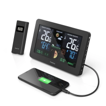 Hama Premium Weather Station with USB - Black