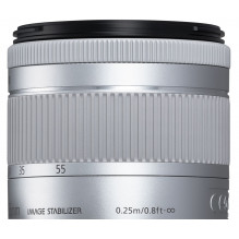 Canon EF-S 18-55mm f/ 4-5.6 IS STM (Silver) - In a white box (white box)