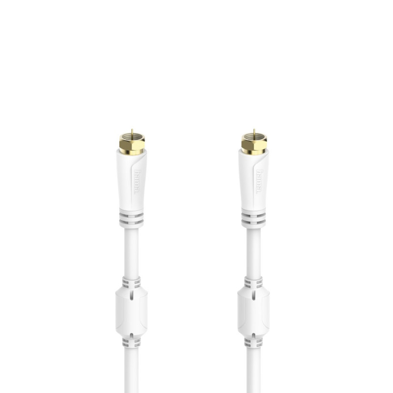 Hama 00205251 SAT Connection Cable, F-Plug - F-Plug, Gold-Plated 1.5m 100dB