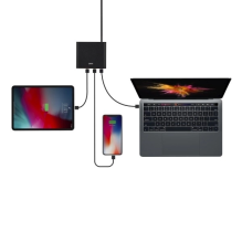 HUB Uniq Surge LITHOS Collective 90W 2xUSB-A QC 3.0 / 2xUSB-C PD 3.0 - black