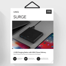 HUB Uniq Surge LITHOS Collective 90W 2xUSB-A QC 3.0 / 2xUSB-C PD 3.0 - black