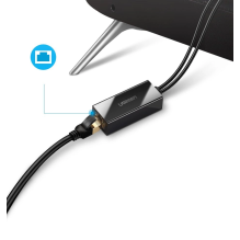 Ugreen 30985 išorinė tinklo plokštė, skirta Chromecast su mikro USB / USB-A jungtimis 100Mb / s 1m - juoda