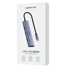 Ugreen HUB USB tipo C skirstytuvas – 4x USB 3.2 Gen 1 sidabrinis (CM473 20841)