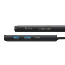 „Baseus Lite“ serijos daugiafunkcis HUB USB Type C – 2 x USB 3.0 / USB Type C PD / HDMI 1,4 / SD / TF black (WKQX050101)