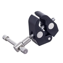 Clamping bracket for mounting accessories with 1 / 4 and 3 / 8 inch screw