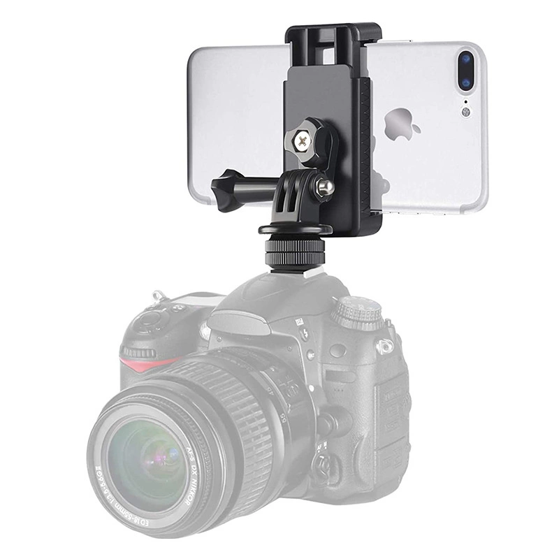 Phone / Sports Camera Holder with Adapter - Black