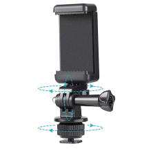 Phone / Sports Camera Holder with Adapter - Black