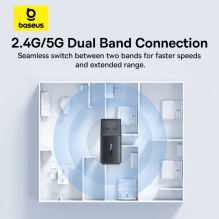 Baseus BS-OH170 650Mb/s 5GHz USB tinklo plokštė – juoda